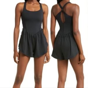 NWT Free People Movement Eternal Sunshine Black Twist Romper